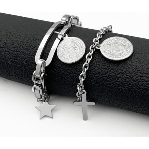 Fashion Titanium Steel Jesus Bracelet Stainless Steel Couple Cross Bracelet All-match Jewelry hot sale