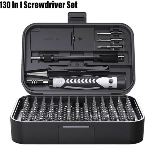 130 In 1 Screwdriver Set Multi Bit Set Multi-tool for Watch Laptop Computer PC Mobile Phone Device DIY Repair Hand Tools Kit