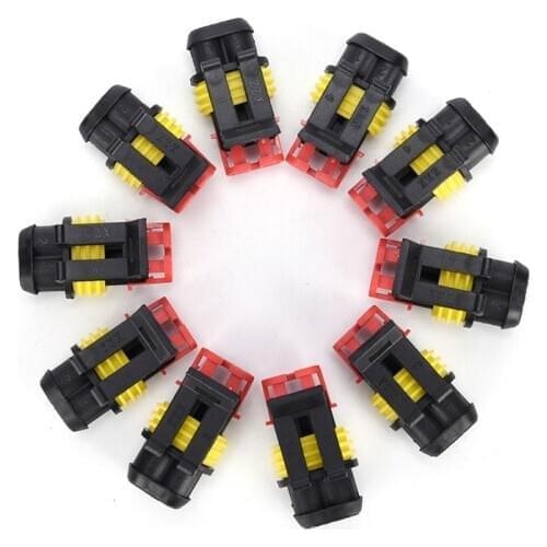 New 10 Kits 2 Pin Waterproof Electrical Wire Connector Plug Car Auto Sets Sealed