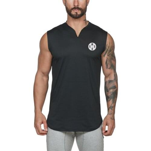 New Mens Running Casual Workout Tank Top Musculation Gym Comfortable Training Fitness Singlets Sleeveless V-Neck Vest Shirt