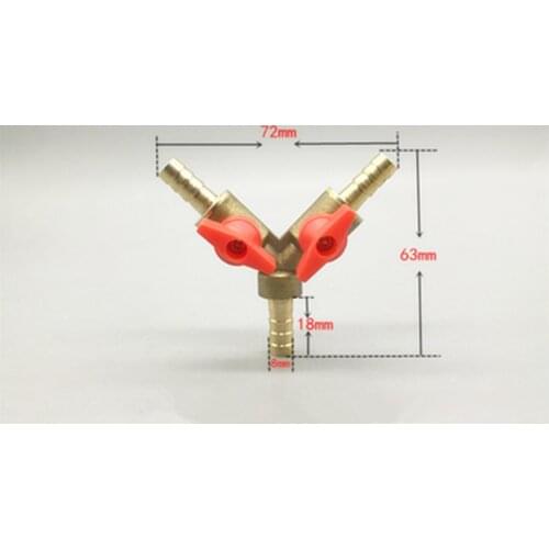 NEW 8mm 10mm Hose Barb Y Type Brass Barbed Tube Pipe Fitting Coupler Connector Adapter With Valve For Fuel Gas Water