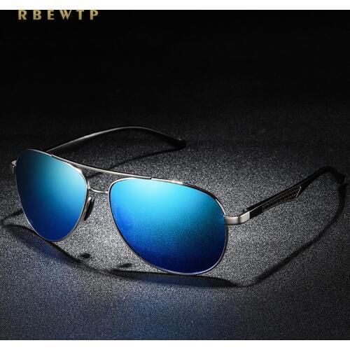 RBEWTP Unisex 2019 Pilot Sunglasses Men Polarized Driving Spring Leg Mirror Sunglasses UV400 Frame Eyewear Gafas De So Shades