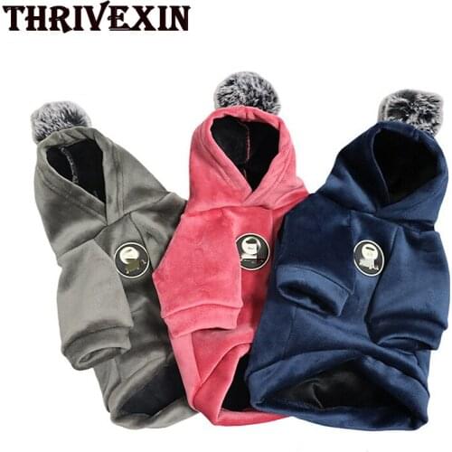 Pet Dog Clothes Two-legged Hooded Cotton Fleece Padded Warm Winter Ball Dog Sweater Hoodies Chihuahua French Bulldog Dog Jacket