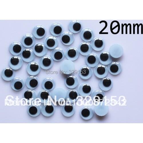 Wholesale 20mm 1000pcs Googly Eye, Wiggle Doll Toy Eyes,Movable Eye Plastic Eyes
