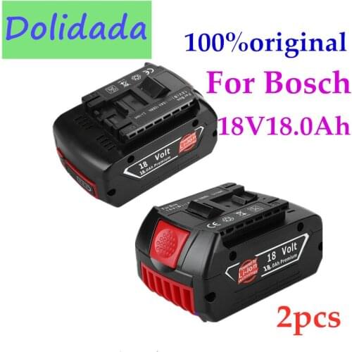 Original 18V18000mAh Rechargeable Li-ion Battery For Bosch 18V 18.0Ah Battery Backup Portable Replacement BAT609 Indicator light