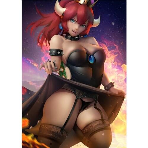 Starry Sky Fire Sexy Boosette Posters Print Custom Japanese Anime Game Wall Art Hanging Pictures Canvas Painting for Living Room