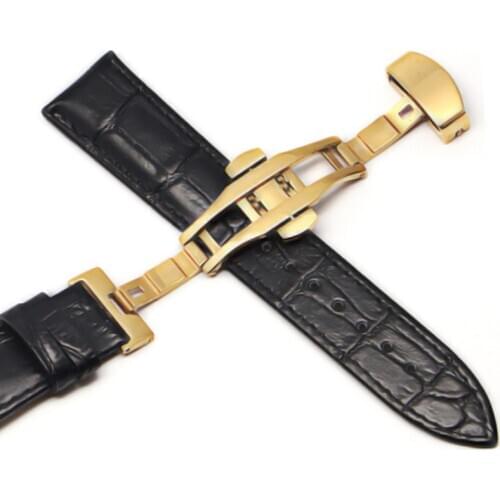 GenuineLeatherWatchbands20mmwatchstraputterfly buckle Band Steel Buckle Strap Suitable for Samsung Galaxy Watch gear s3 frontier