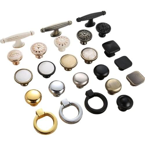 Retro Desk Bronze Kitchen Cabinet Knobs Cupboard Door Zinc Alloy Handles Vintage Wardrobe Furniture Handle Drawer Pulls