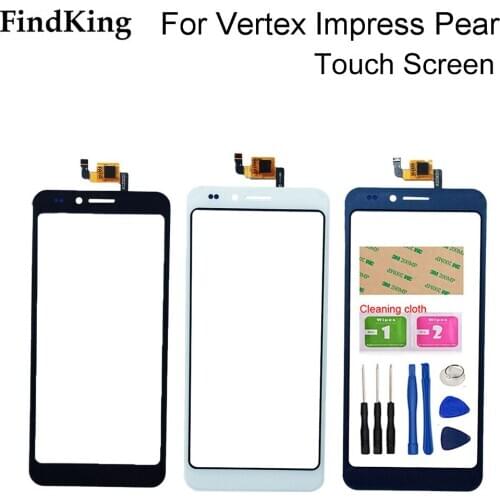 Touch Screen For Vertex Impress Pear Touch Screen Digitizer Panel Lens Sensor Front Glass Repair Assembly Tool 3M Sticker