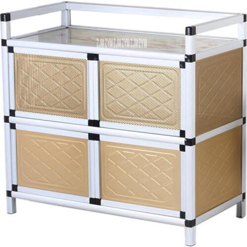 Multifunctional Simple Assembly Buffet Cupboard Kitchen Furniture Side Table Storage Cabinet Home Aluminum Alloy Sideboard