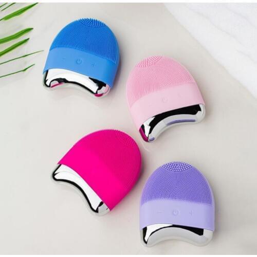3 in 1 USB Rechargeable Silicone Cleansing Device Tightening & Lifting Anti Wrinkles Face Washing Brush