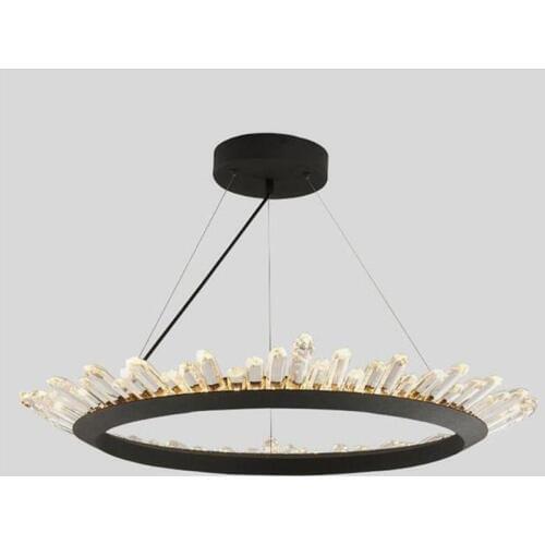 Modern Crystal Chandelier Contemporary Chandeliers Lamp for Bedroom Dining Room LED Black Lighting AC 110 V-260 V