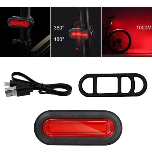 LED Bicycle Warning Lights Rechargeable Mountain Road Bike Light Back Rear Super