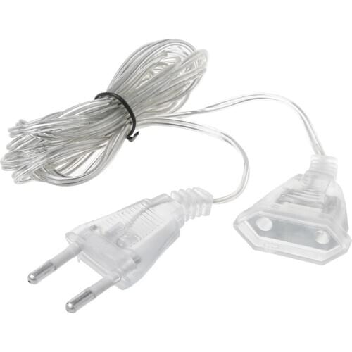 5/3m Power Extension Cable EU US Plug for LED Light String Christmas Wedding Holiday Party 110v-220v AC connector Power Extender