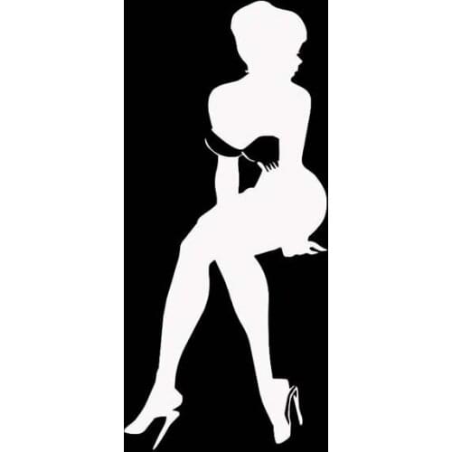 6*13.3CM Sexy Enchanting Cozy Girl Suitcase sticker Vinyl Decal Car Sticker Zero Defect Excellent Design Silhouette Sticker