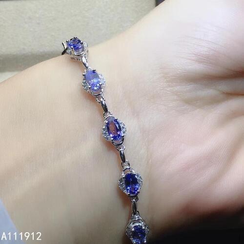 KJJEAXCMY fine jewelry natural Tanzanite 925 sterling silver new women hand bracelet support test luxury