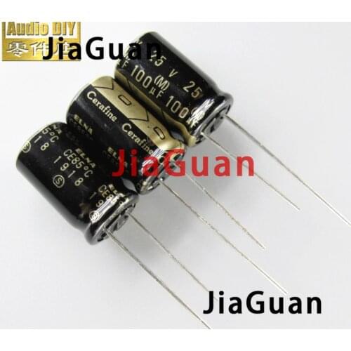 10pcs NEW ELNA ROA 100uF/25V 10X16MM Cerafine 25V100UF audio electrolytic capacitor 100UF 25V Black gold 25V 100UF