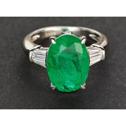 100% 925 Silver Oval Cut Emerald 10*14MM Kings For Woman Fine Jewelry Gifts