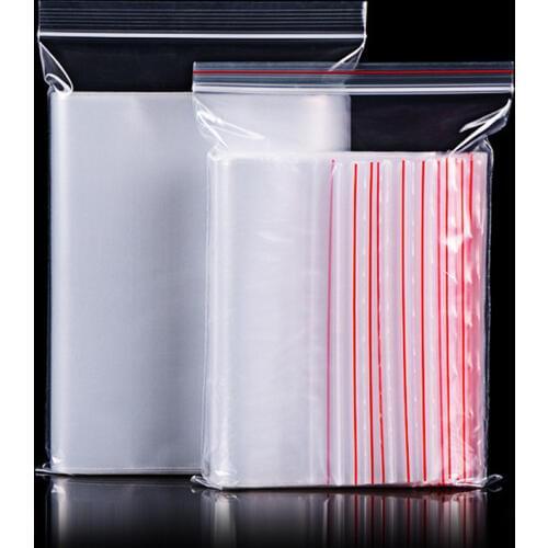 100pcs Plastic Ziplock Bags Jewelry Small Ziplock Bags Food Packing Transparent OPP Poly Bags Party Wedding Decoration Gift Bag