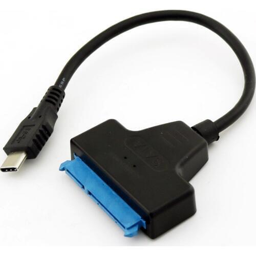 1x USB 3.1 Type-C Male To SATA 7+15 22 Pin Female Adapter Connector Cable For 2.5 inch Hard Disk Driver SSD 20cm