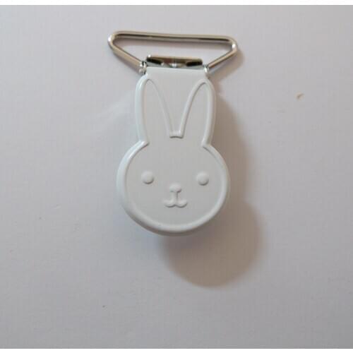 25pcs 1'' 25mm #2 WHITE COLOR Rabbit Bunny Shape Suspender Clips