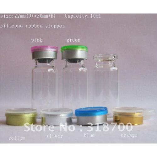 300 x 10ml clear glass vial with silicone stopper & flip cap, 10ml glass bottle, cosmetic packging, essence oil bottle