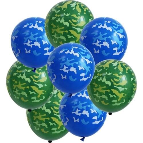 50/100pcs Green blue cow pattern map pattern latex balloon 12 inch 3.2g thickened printing balloon birthday party decorations