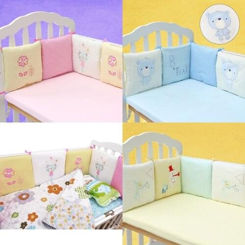 6Pcs/Lot Newborn Baby Bed Bumper Protector Toddler Crib Bumper Cartoon Crib Bedding Bumper in the Crib for Infant Baby