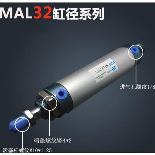 Free shipping barrel 32mm Bore 50mm Stroke MAL32*50 Aluminum alloy mini cylinder Pneumatic Air Cylinder MAL32-50