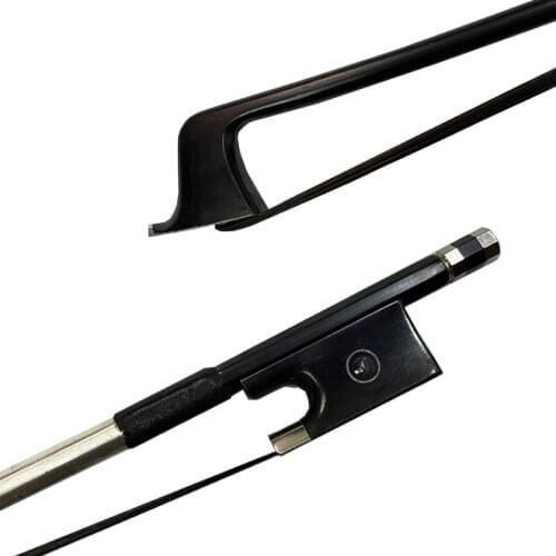 FREE SHIPPING black bow hair 4/4,3/4,1/2,1/4 Carbon Fiber Violin Bow Black carbon Bow 4/4Violin Bow Ebony Frog