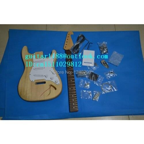 Free shipping diy your guitar new unfinished electric guitar in natural color made in China 1627