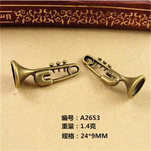 BoYuTe (50 Pieces/Lot) 24*9MM Fashion Antique Bronze Plated Alloy Musical Pendant Charms Diy Jewelry Findings Components