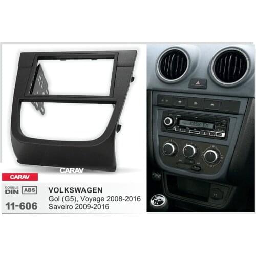 CARAV 11-606 Car Stereo Radio Fascia Plate Panel Frame Kit For Gol (G5) 2008+, Voyage 2008+; car radio fascia installation kit