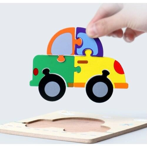 Childrens Toys Wooden 3d Puzzle Tangram Shapes Learning Cartoon Animal Intelligence Jigsaw Puzzle Toys For Baby Educational