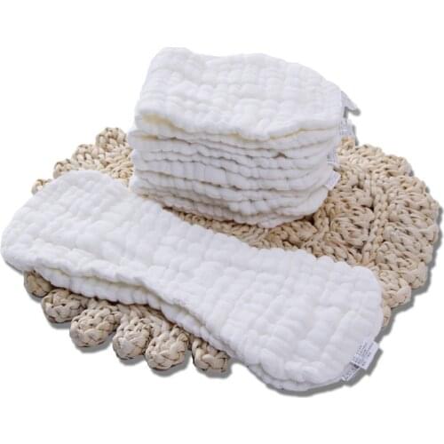 12 Layer Reusable Baby Diapers Nappies Newborn Cloth Inserts 100% Eco-friendly Cotton Washable Baby Care Products Baby Care