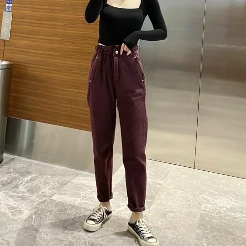 Za Vintage Stylish Pockets Darts Jeans Women Fashion High Waist Zipper Fly Denim Harem Pants Chic Jean Femme Trousers