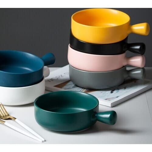 6 inch Porcelain Baking Plate Dessert Bowl Ramekin Baker Dinner Plate Pasta Dishes Household Dinnerware