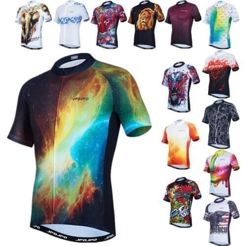 Weimostar Printing Cycling Jersey Men Summer Bike Jersey Tops Breathable Cycling Wear Road MTB Bike Jersey Cycling Shirt Maillot
