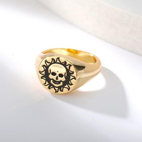 Gothic Tarot Card Rings For Women Girls Sun Moon Vintage Rings Good Luck Amulet Finger Ring Jewelry Anillos Bague