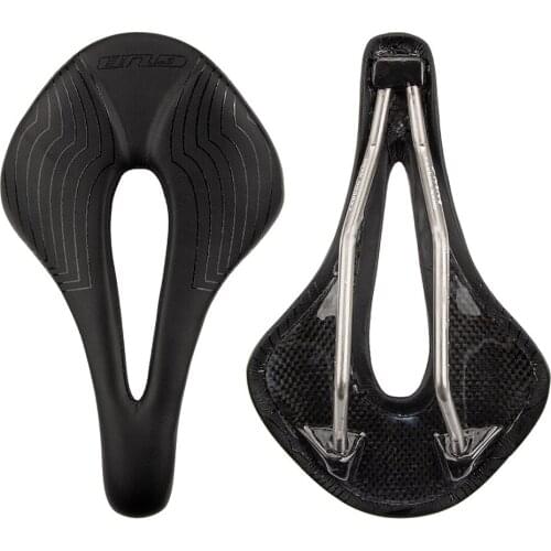 GUB MTB Cycling Hollow Seat Microfiber Breathable Comfortable Titanium Bow Carbon Fiber Bicycle Leather Seat
