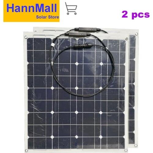 HannMall Portable Flexible Solar Panel 12v 50w Solar Battery Charger Waterproof Boat Fish Car Caravan Camp Motorhomes RV