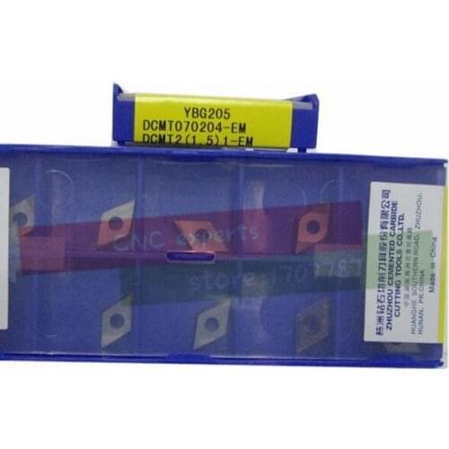 Ceramic cutting tools(10 inserts/box) DCMT070204-EM YBG205 Cemented Carbide Cutting Tool Turning Inserts