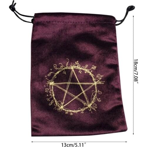 N58B Tar-ot Divination Tar-ot Card Pad Pendulum Ma-gic Tar-ot Altar Table Cloth Board Game Velvet Tar-ot Velvet Bag