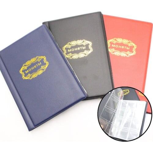 Leather Coin Album 10 Pages 120 Pockets Coin Album for Coins Pockets Tokens Commemorative Coin Medallions Badges Collection Book