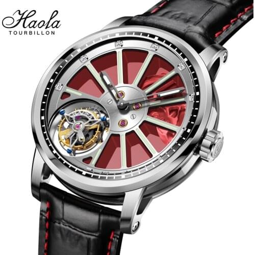 Haofa Skeleton Tourbillon Movement Mens Watch Mechanical Three-dimensional Sapphire Flying Tourbillon Watch For Men Luxury 2021
