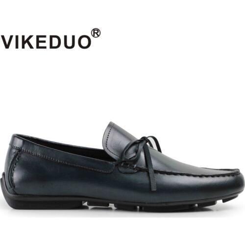 Vikeduo 2019 Handmade Vintage Male Leisure Shoe Moccasin Gommino Hand Painted Fashion Luxury Genuine Leather Mens Casual Shoes