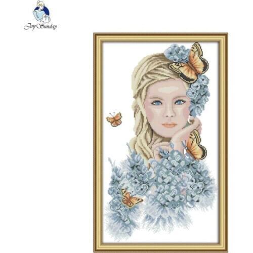 Joy Sunday Madame Butterfly Counted Cross Stitch DMC 11CT 14CT Cross-Stitch Kit DIY Handmade Embroidery Needlework