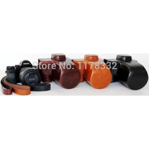 2015 NEW ! High Quality PU Leather case bag cover For Sony ILCE-7M2 A7II (24-70 Lens) camera with shoulder strap ,free shipping