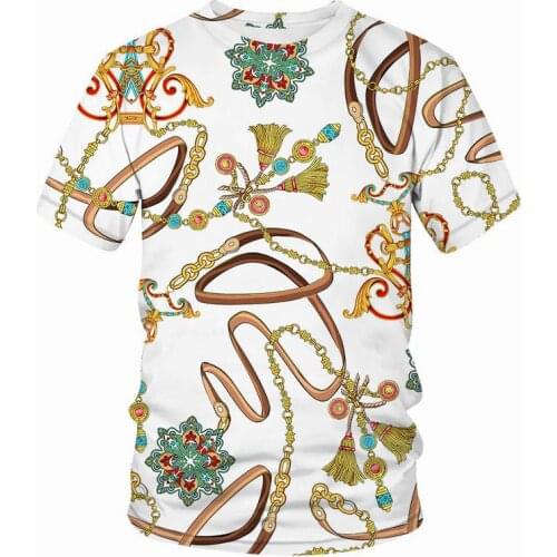 2021 new T-shirt mens casual tops fun 3D chain mens T-shirt summer O-neck shirt plus size Hip Hop streetwear Men clothing Tops