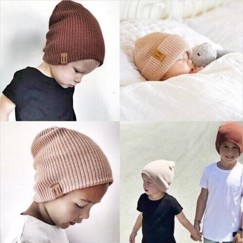 New Baby Hat Kids Newborn Knitted Cap Crochet Solid Children Beanies Boys Girls Hats Headwear Toddler Kids Caps Accessories
